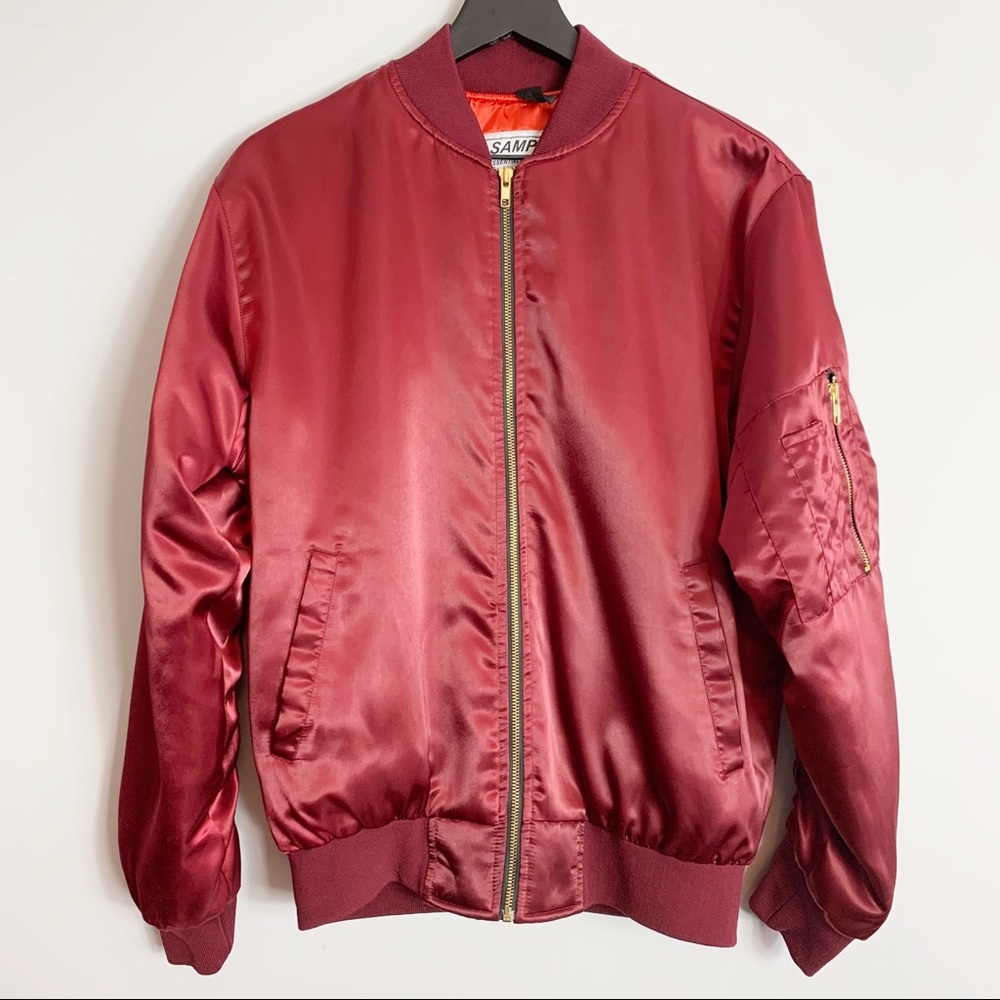 Sample Industries M Burgundy Bomber Jacket
